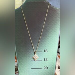 Gold Diamond Shaped Necklace with Zircon Stones